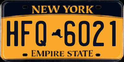 NY license plate HFQ6021