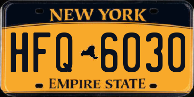NY license plate HFQ6030