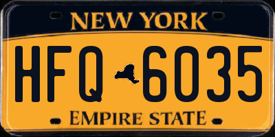 NY license plate HFQ6035