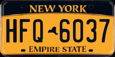NY license plate HFQ6037