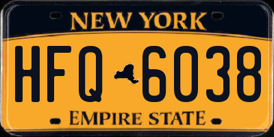NY license plate HFQ6038