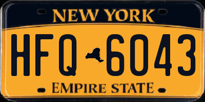 NY license plate HFQ6043