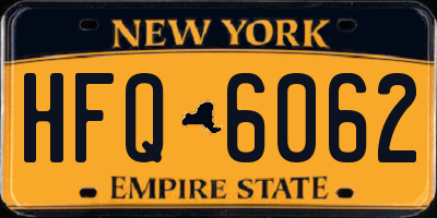 NY license plate HFQ6062