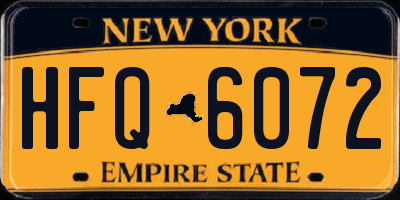 NY license plate HFQ6072