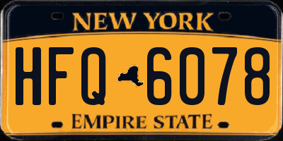 NY license plate HFQ6078