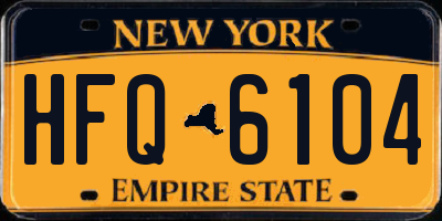 NY license plate HFQ6104