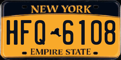 NY license plate HFQ6108