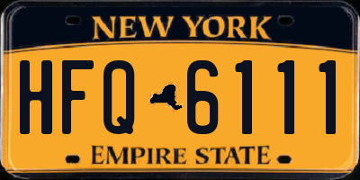 NY license plate HFQ6111