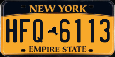 NY license plate HFQ6113