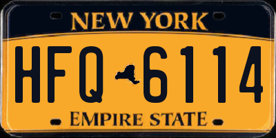 NY license plate HFQ6114