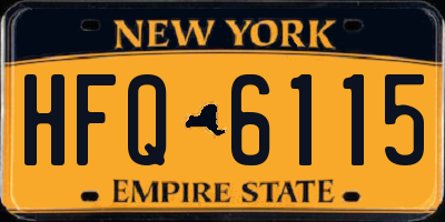 NY license plate HFQ6115