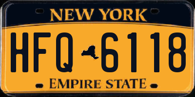 NY license plate HFQ6118