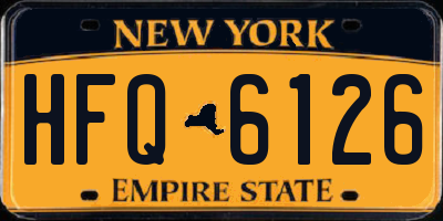 NY license plate HFQ6126