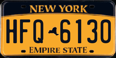 NY license plate HFQ6130