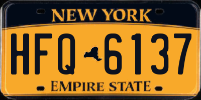 NY license plate HFQ6137