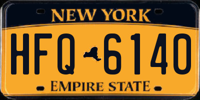 NY license plate HFQ6140