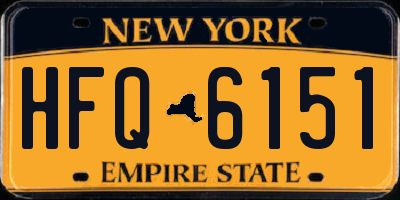 NY license plate HFQ6151