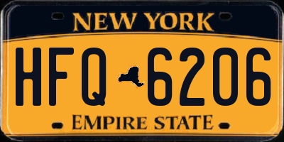NY license plate HFQ6206