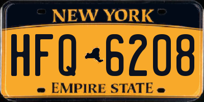 NY license plate HFQ6208