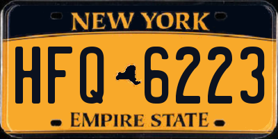 NY license plate HFQ6223