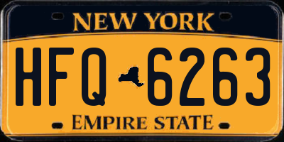 NY license plate HFQ6263
