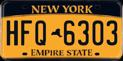 NY license plate HFQ6303