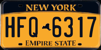NY license plate HFQ6317