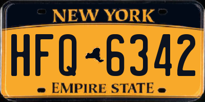 NY license plate HFQ6342