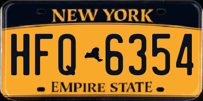 NY license plate HFQ6354