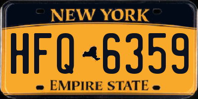 NY license plate HFQ6359