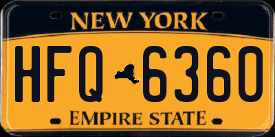 NY license plate HFQ6360