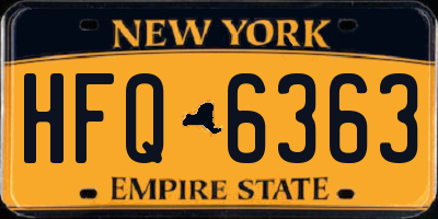 NY license plate HFQ6363