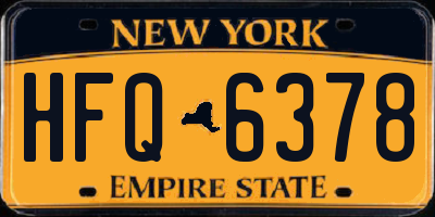NY license plate HFQ6378