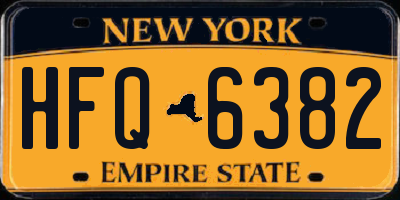 NY license plate HFQ6382