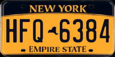 NY license plate HFQ6384