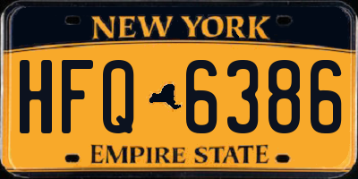 NY license plate HFQ6386