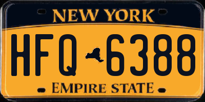 NY license plate HFQ6388