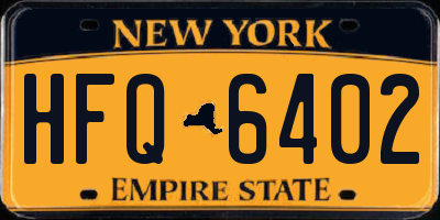 NY license plate HFQ6402