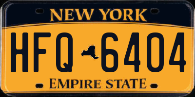 NY license plate HFQ6404