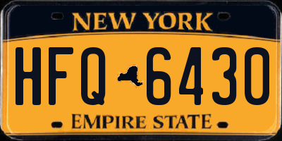 NY license plate HFQ6430