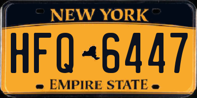 NY license plate HFQ6447