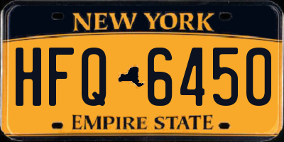 NY license plate HFQ6450