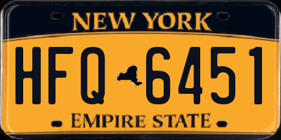 NY license plate HFQ6451