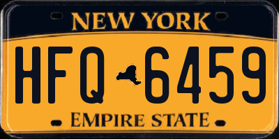 NY license plate HFQ6459