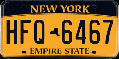 NY license plate HFQ6467