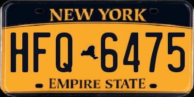 NY license plate HFQ6475