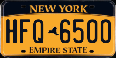 NY license plate HFQ6500