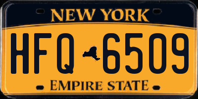 NY license plate HFQ6509