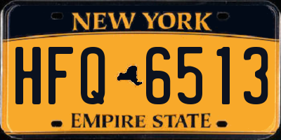 NY license plate HFQ6513
