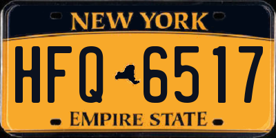 NY license plate HFQ6517